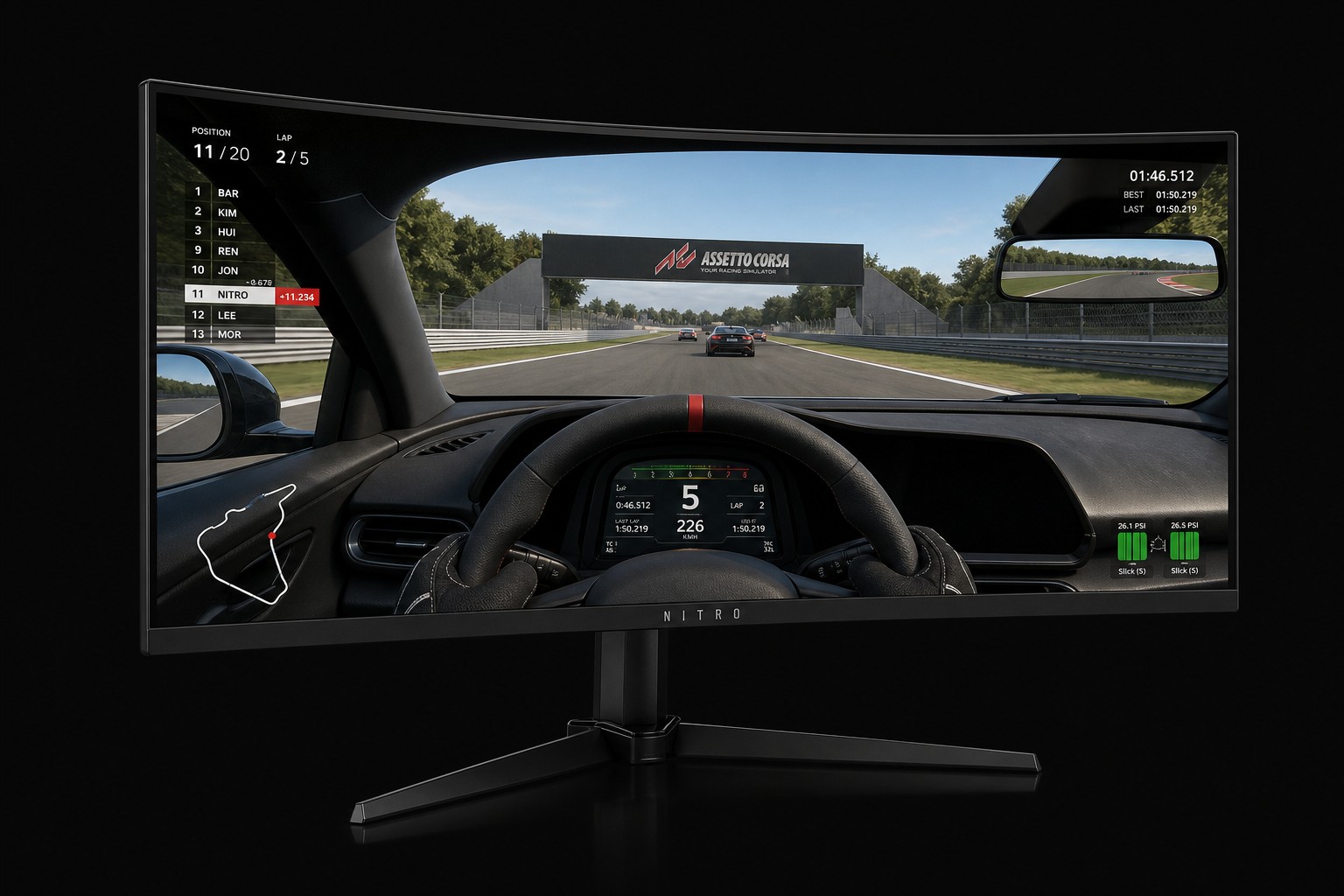 34" вигнутий ultrawide монітор 3440×1440 165 Hz — simracing Cyberhub Львів
